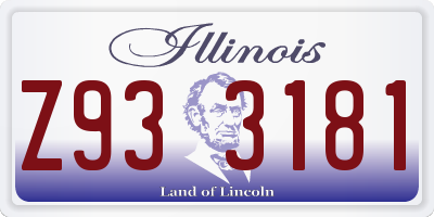 IL license plate Z933181