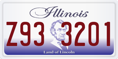IL license plate Z933201