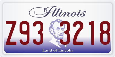 IL license plate Z933218