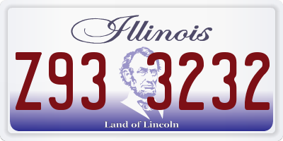 IL license plate Z933232