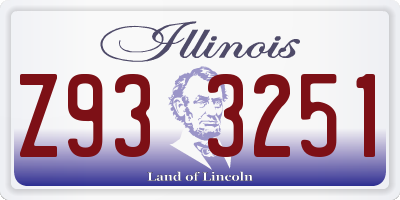 IL license plate Z933251