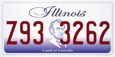 IL license plate Z933262