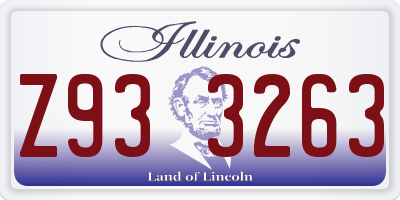 IL license plate Z933263