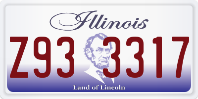 IL license plate Z933317