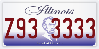 IL license plate Z933333