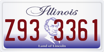 IL license plate Z933361