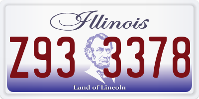 IL license plate Z933378