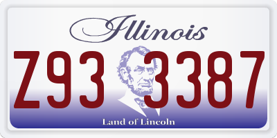 IL license plate Z933387
