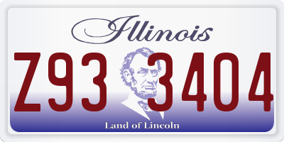 IL license plate Z933404