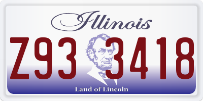 IL license plate Z933418