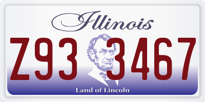 IL license plate Z933467