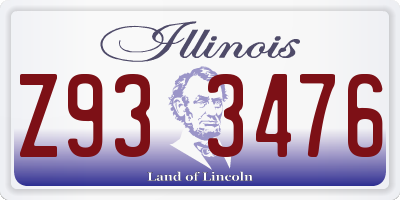 IL license plate Z933476