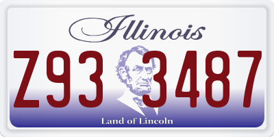 IL license plate Z933487