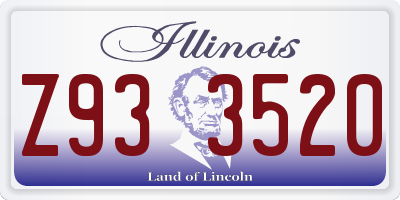 IL license plate Z933520