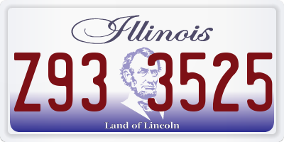 IL license plate Z933525