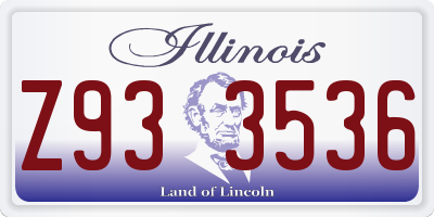 IL license plate Z933536