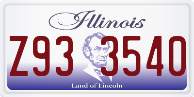 IL license plate Z933540