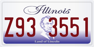 IL license plate Z933551