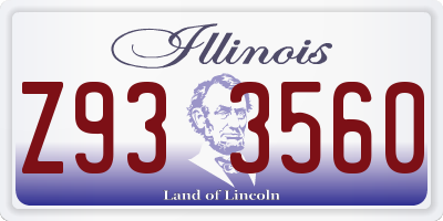 IL license plate Z933560