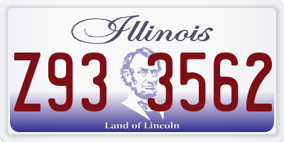 IL license plate Z933562