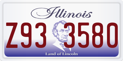 IL license plate Z933580