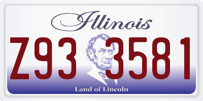 IL license plate Z933581