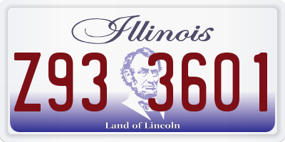 IL license plate Z933601