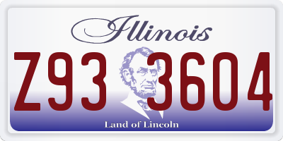 IL license plate Z933604