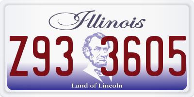 IL license plate Z933605