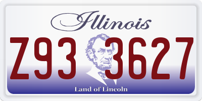 IL license plate Z933627