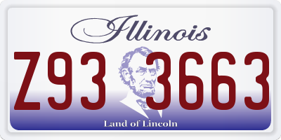 IL license plate Z933663