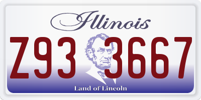 IL license plate Z933667