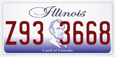 IL license plate Z933668