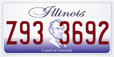 IL license plate Z933692