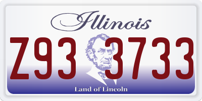 IL license plate Z933733