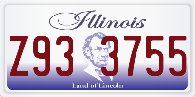 IL license plate Z933755