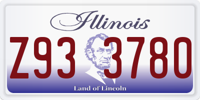 IL license plate Z933780