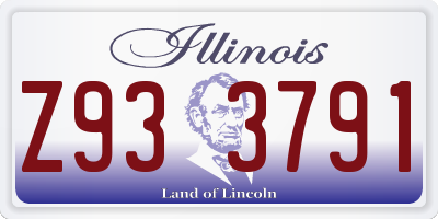 IL license plate Z933791