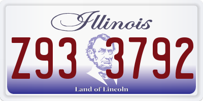 IL license plate Z933792