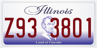 IL license plate Z933801