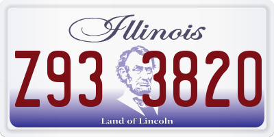 IL license plate Z933820