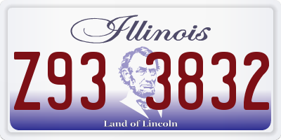 IL license plate Z933832