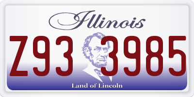 IL license plate Z933985