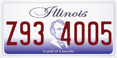 IL license plate Z934005