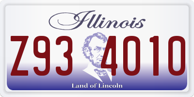 IL license plate Z934010