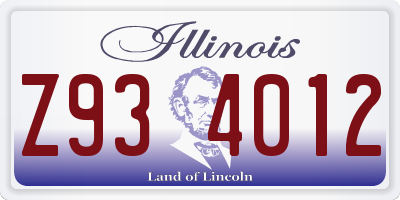 IL license plate Z934012