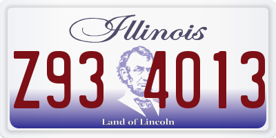 IL license plate Z934013