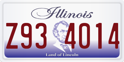 IL license plate Z934014