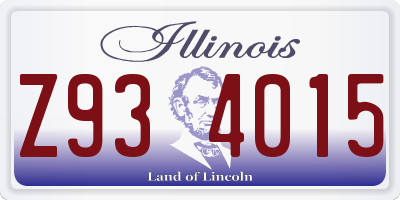 IL license plate Z934015