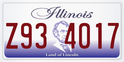 IL license plate Z934017